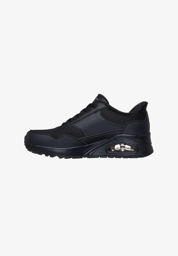 Skechers Trainers - black duraleather mesh
