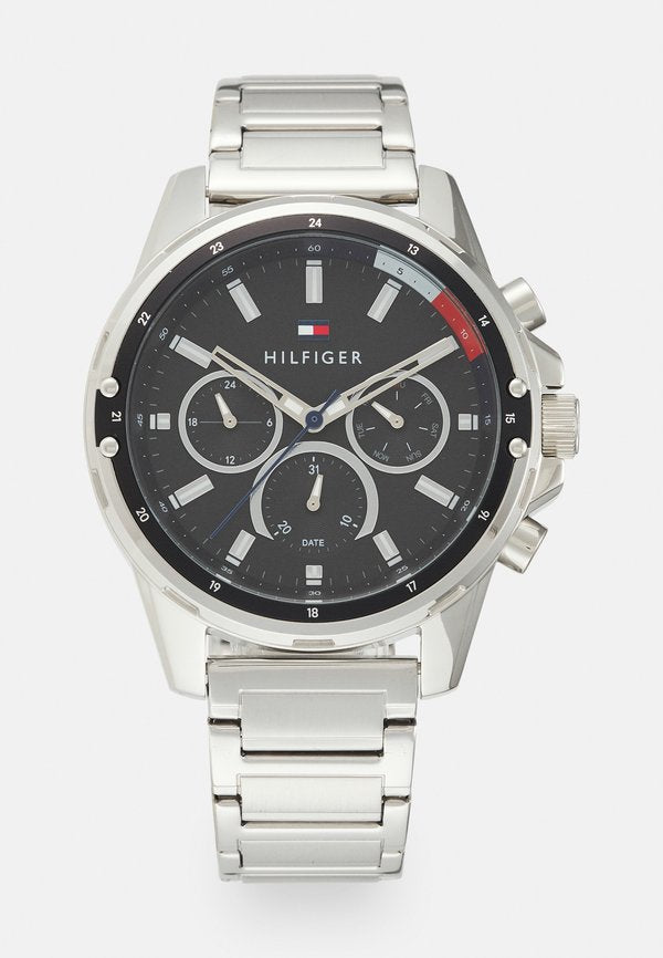 Tommy Hilfiger MASON - Chronograph watch - silver-coloured/black