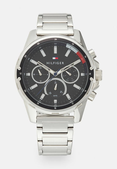 Tommy Hilfiger MASON - Chronograph watch - silver-coloured/black
