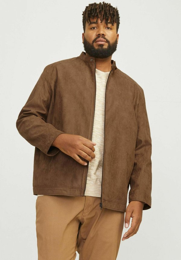 Jack & Jones Faux leather Plus Size Faux leather - Summer jacket - cognac
