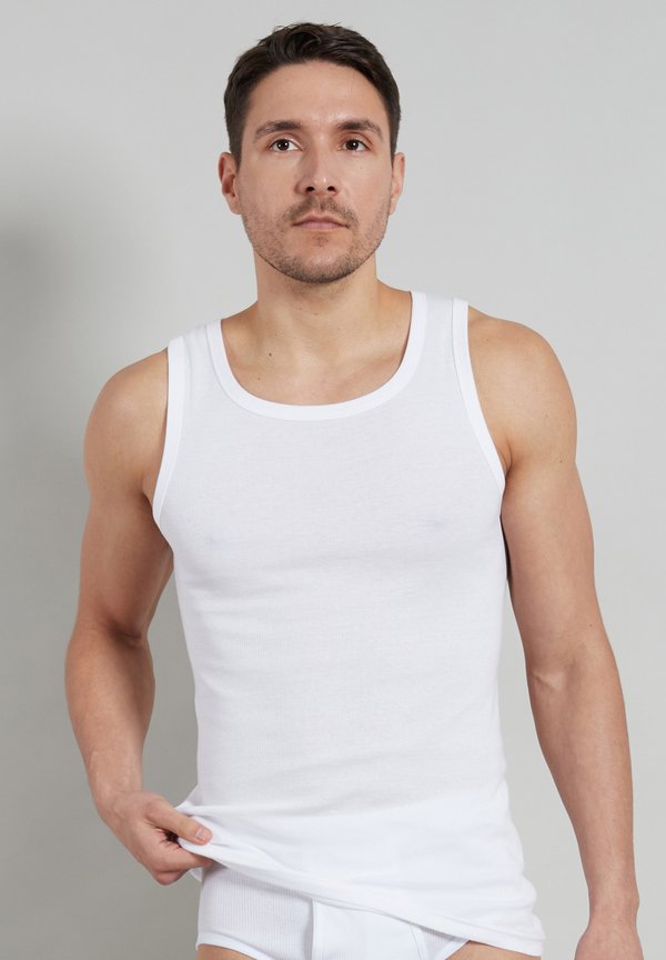 TOM TAILOR 4ER PACK - Undershirt - weiß hell uni