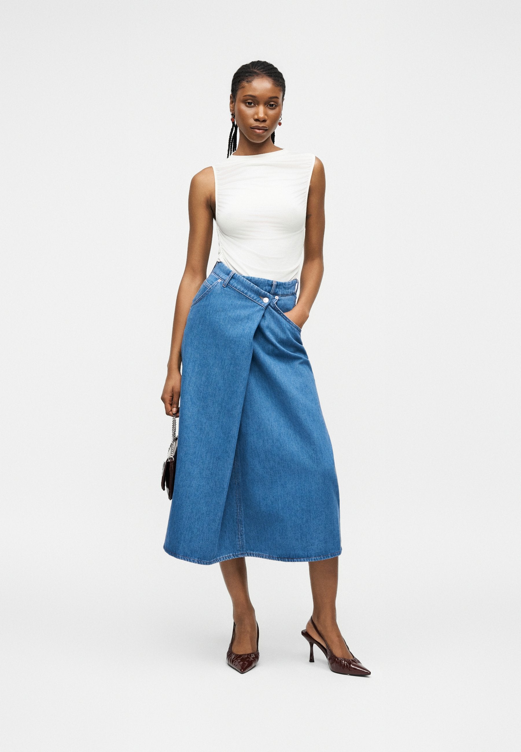 Topshop Denim TSABBY Midi