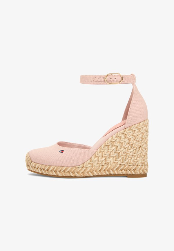 Tommy Hilfiger FLAG HIGH WEDGE ESPAD CLOSED TOE - Platform heels - foggy pink