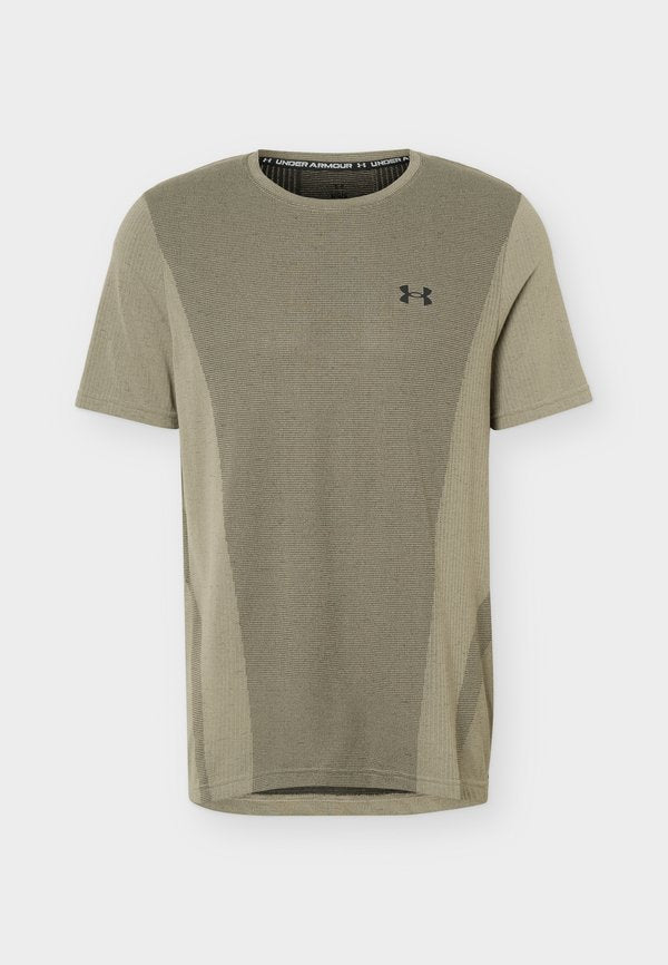 Under Armour VANISH SEAMLESS - Sports T-shirt - timberwolf taupe/ultimate black
