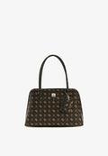 Guess PATSIE TOTE - Handbag - espresso logo