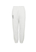 Graue Baumwoll-Jogginghosen mit einem elastischen Bund, schmal zulaufenden Bündchen und schwarzem Text mit der Aufschrift "Women of the Wave" am linken Bein.