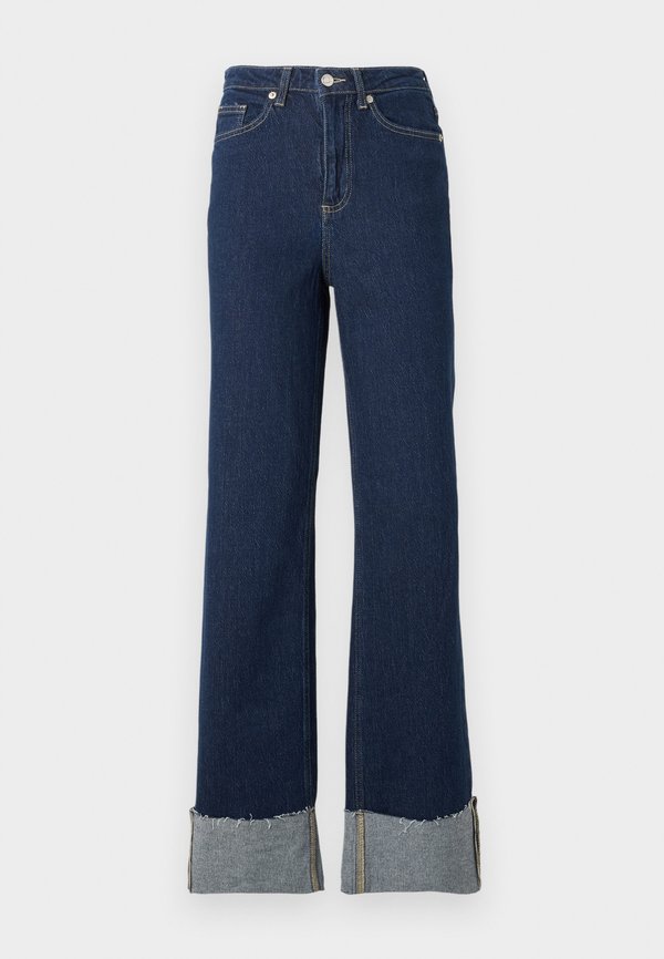 Vero Moda Wide-fit VMTESSA High rise Wide Fit - Cropped - Wide Leg - dark blue denim