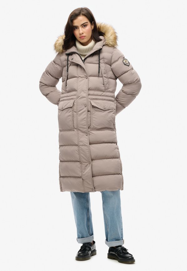 Superdry & Co EVEREST FAUX FUR  - Down coat - deep beige slub
