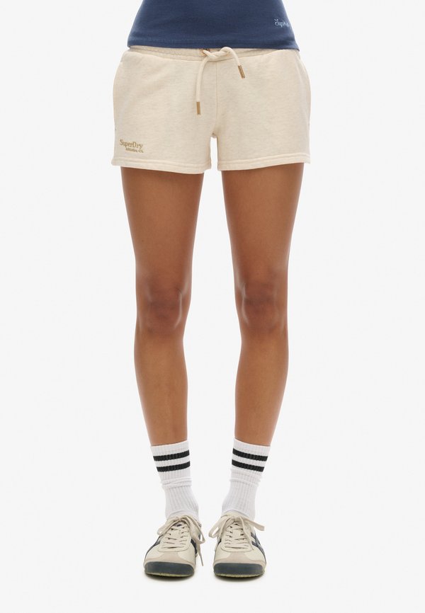 Superdry & Co ESSENTIAL LOGO - Tracksuit bottoms - light oat marl