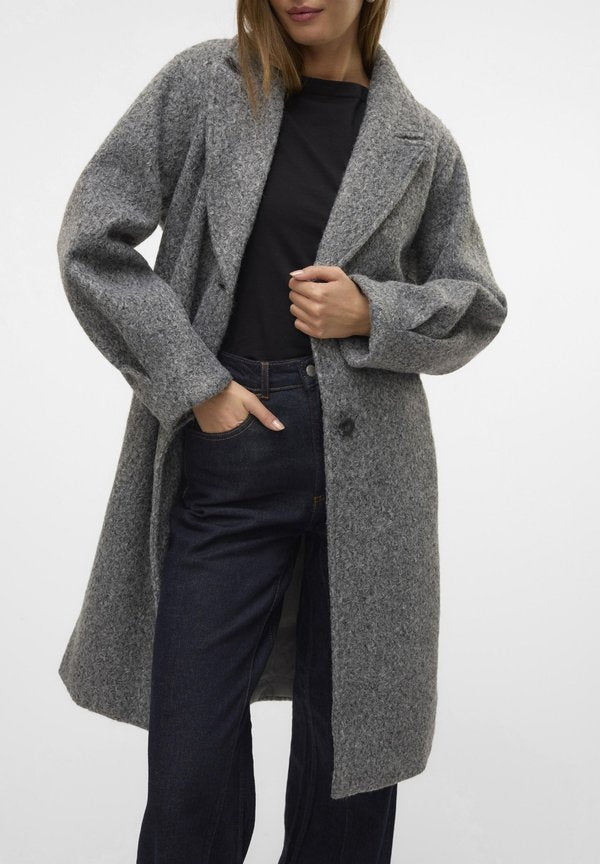 Vero Moda VMANNYROSA - Classic coat - medium grey melange