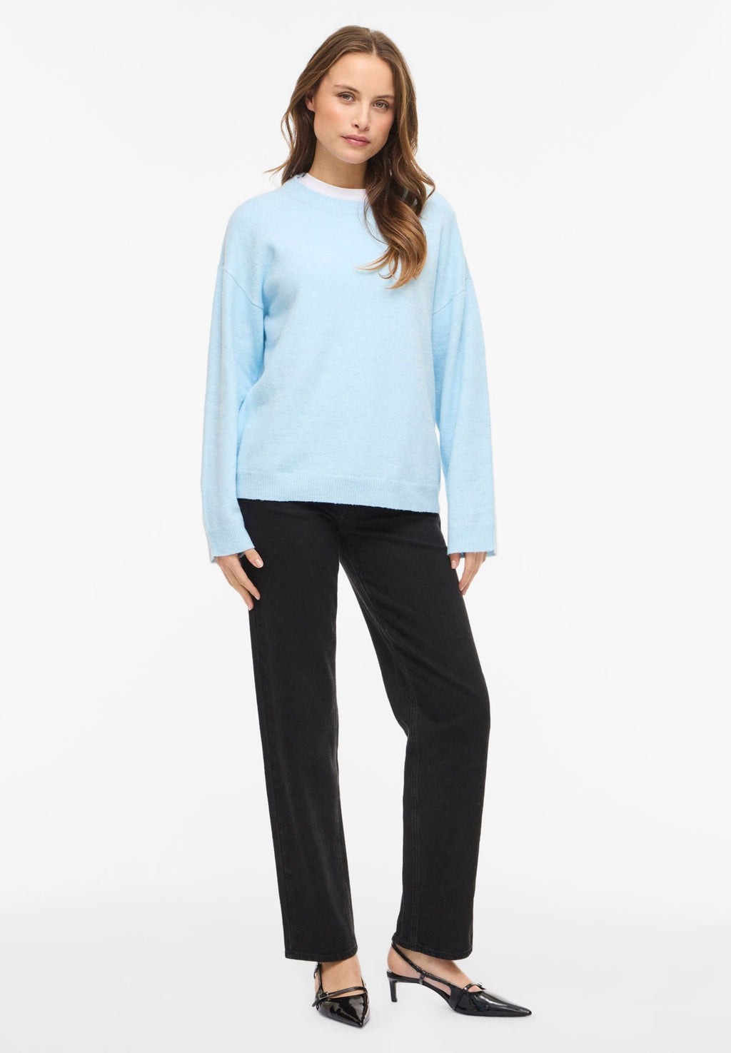 VILA VILIGA L/S O-NECK KNIT TOP - NOOS
