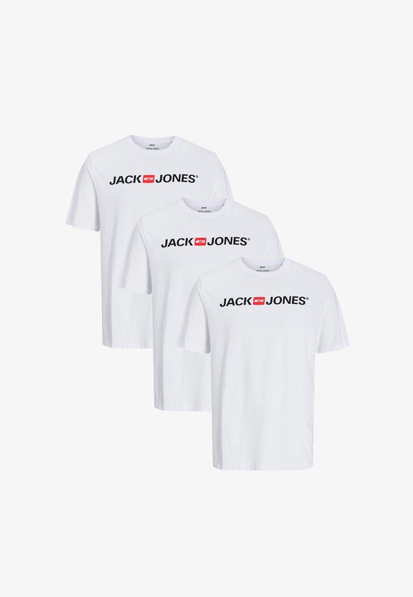Jack & Jones 3 PACK - Print T-shirt - weiß