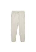 Hellgraue Sweatpants aus weichem Material, mit einem elastischen Bund und Zugband, seitlichen Taschen und einem dezenten „LES DEUX“-Logo.