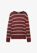 TOM TAILOR GESTREIFT MIT GERIPPTEN RUNDHALS - Jumper - rot
