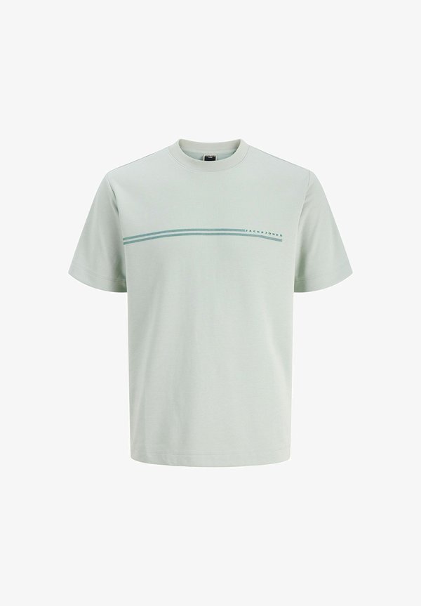 Jack & Jones JCOFUSION CHEST BRAND TEE SS CREW SN - Print T-shirt - aqua gray