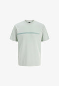 Jack & Jones JCOFUSION CHEST BRAND TEE SS CREW SN - Print T-shirt - aqua gray
