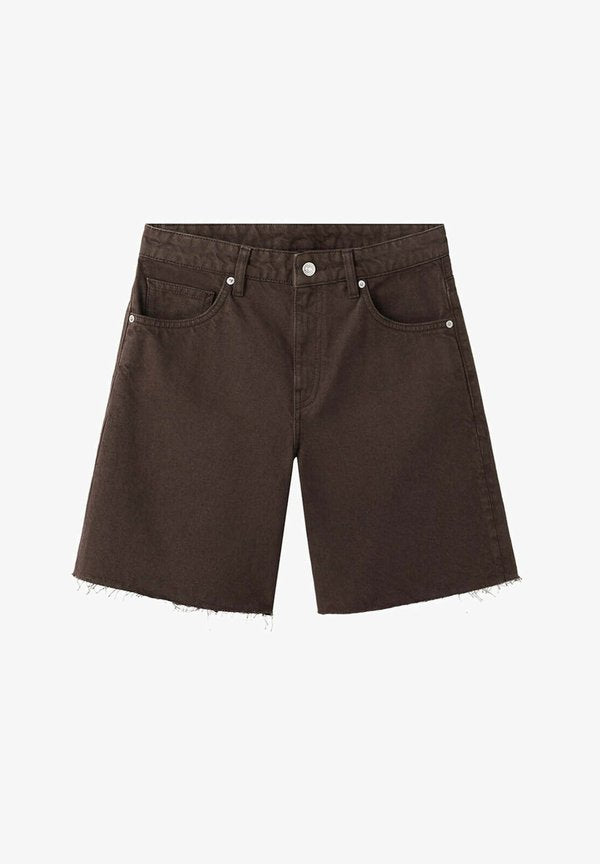 Mango ADULT - Denim shorts - dark brown