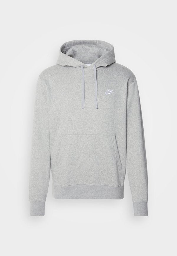 Nike Sportswear SPORTSWEAR CLUB FLEECE - Hoodie - grey heather/matte silver/white