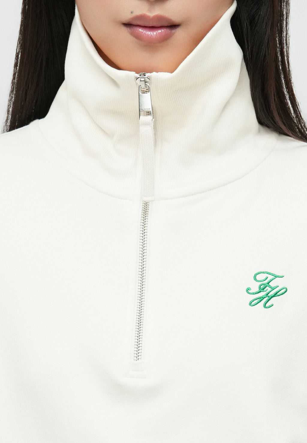 LOGO EMBROIDERY TERRY HALF-ZIP JUMPER Media 6