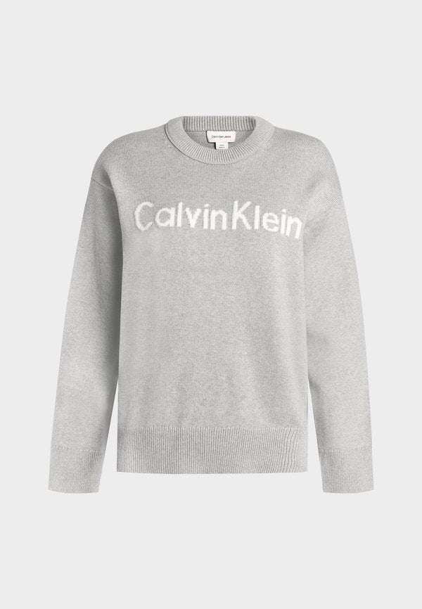 Calvin Klein Jeans CONTRAST LOGO SWEATER - Jumper - grey heather