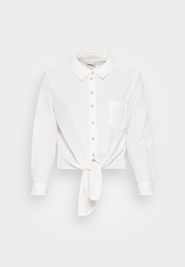 ONLY ONLLECEY LS KNOT NOOS - Button-down blouse - off white