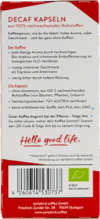 Kaffeekapseln Decaf, entkoffeiniert earlybird coffee