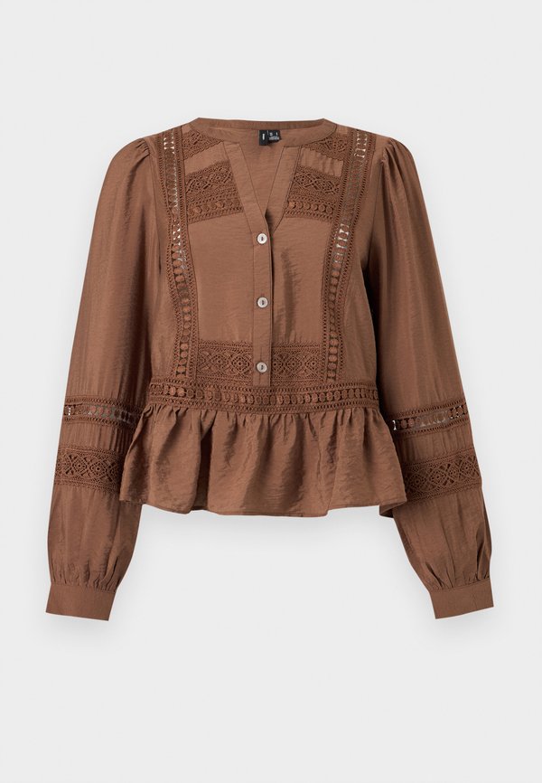 Vero Moda VMJULES TAPE BUTTON - Blouse - cocoa brown