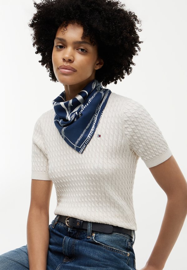 Tommy Hilfiger SCRIPT SQUARE - Foulard - yale navy