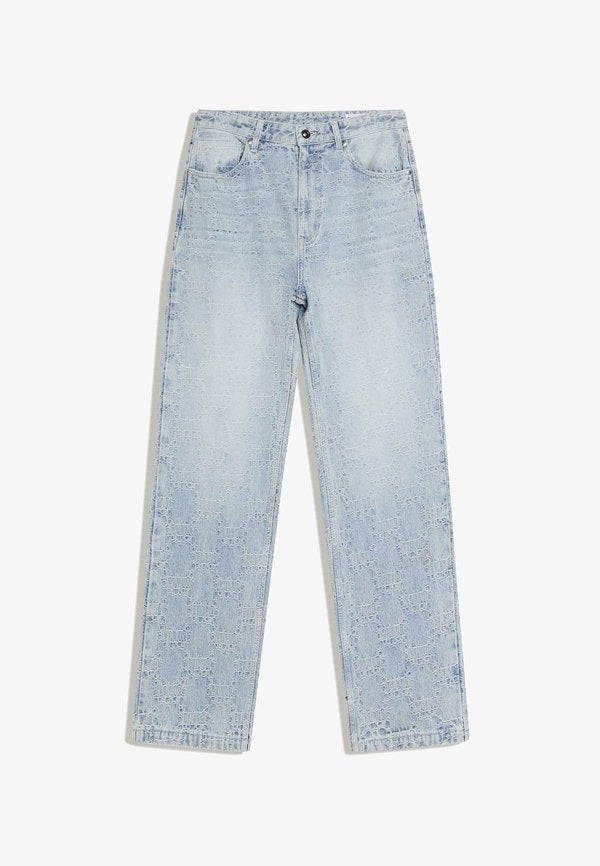 Bershka Straight leg jeans - light blue