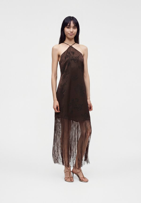 Vero Moda VMTATHIANA SHORT FRINGE - Cocktail dress / Party dress - chocolate torte
