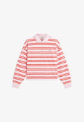 Tommy Hilfiger 1985 RELAXED FIT STRIPE LONG SLEEVE POLO SHIRT - Long sleeved top - bonita pink/fireworks