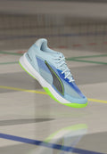 Puma ACCELERATE TURBO 5 UNISEX - Handball shoes - aqua glow/black/green glare