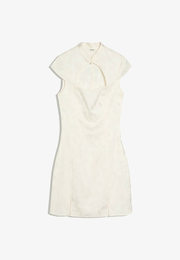 Bershka JACQUARD SATEEN - MINI DRESS - Day dress - white