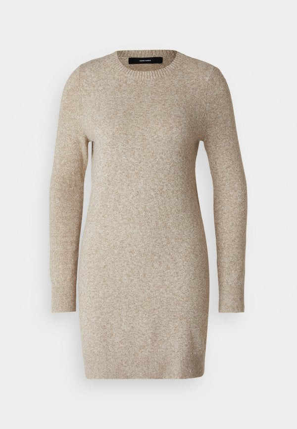 Vero Moda VMDOFFY O NECK DRESS - Jumper dress - sepia melange