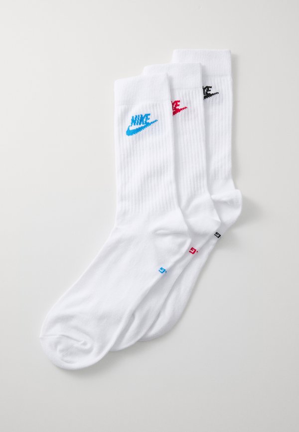 Nike Sportswear EVERYDAY ESSENTIAL CREW UNISEX 3 PACK - Sports socks - white/university red/light photo blue/black