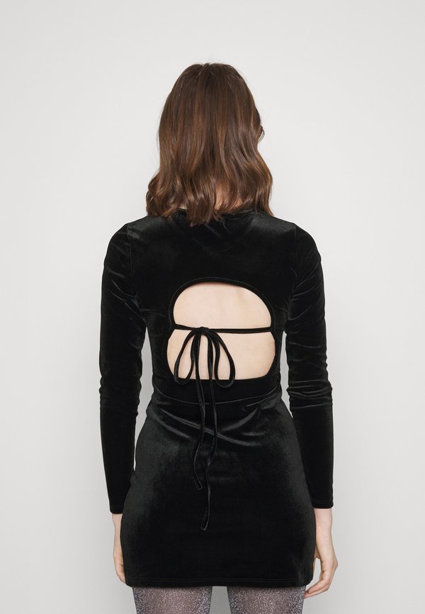 Glamorous BODYCON MINI DRESS WITH LONG SLEEVES OPEN BACK TIE DETAIL