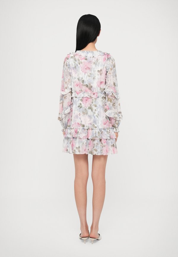 Needle & Thread EXCLUSIVE CAMILLES GARDEN CHIFFON LONG SLEEVE MICRO MINI DRESS