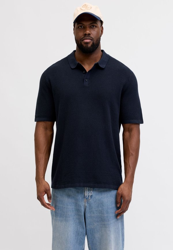 Jack & Jones Knitted Plus Size Knitted - Polo shirt - navy blazer