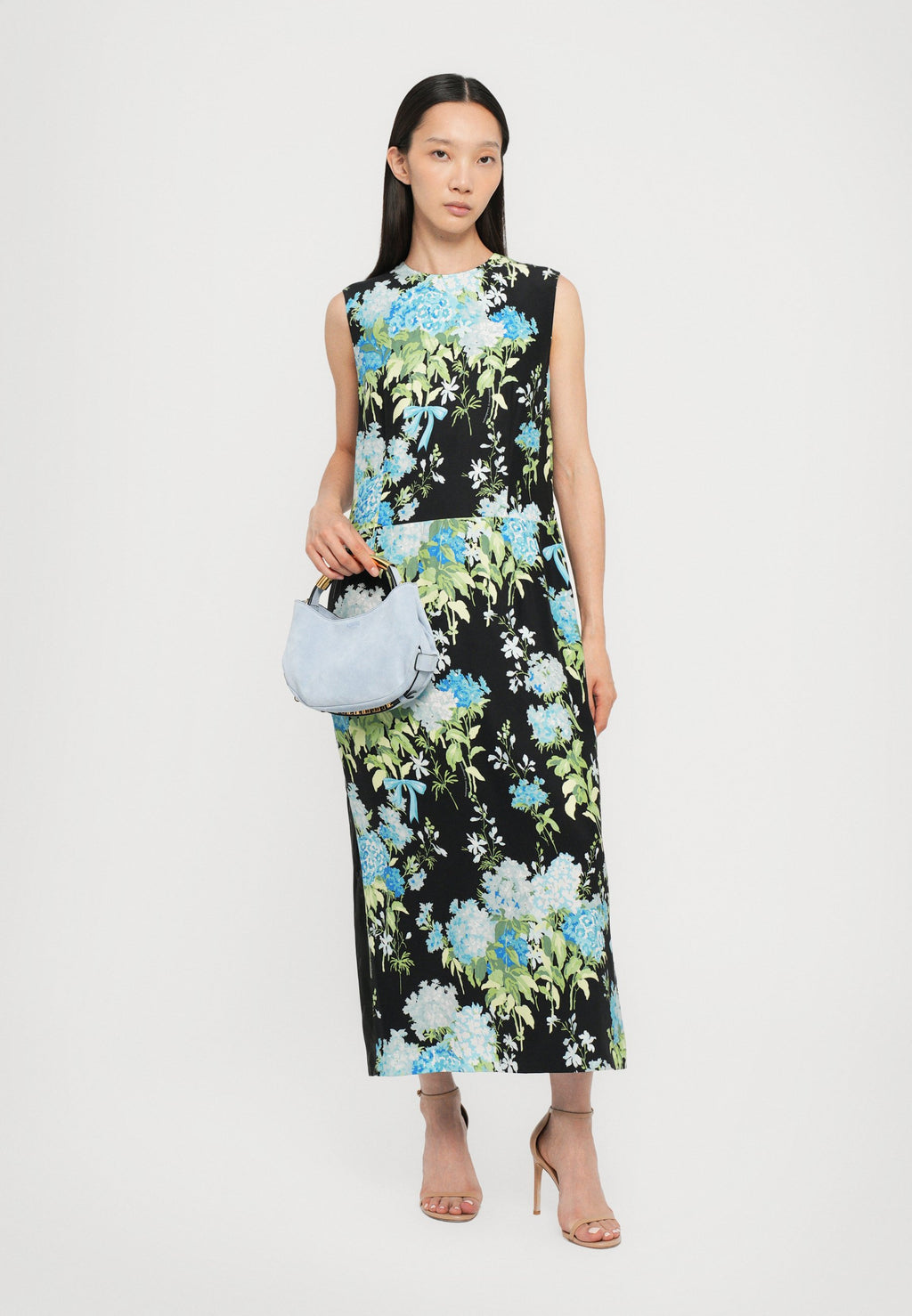 MOSCHINO ALL OVER SWEET WILLIAMS PRINT DRESS