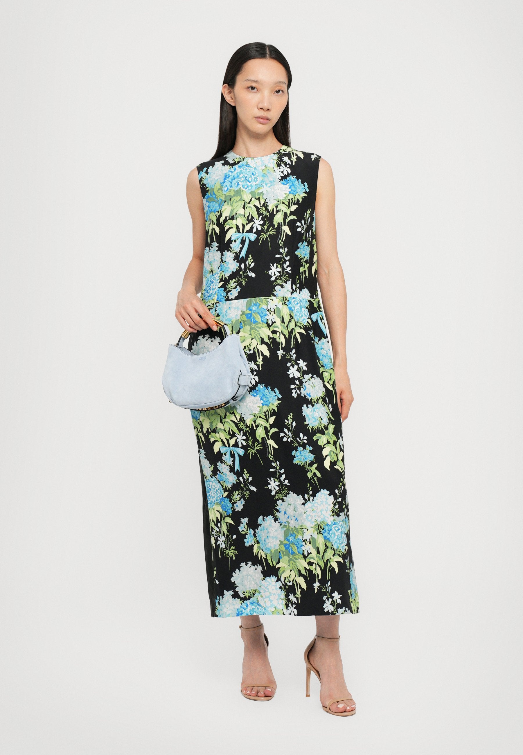 MOSCHINO ALL OVER SWEET WILLIAMS PRINT DRESS