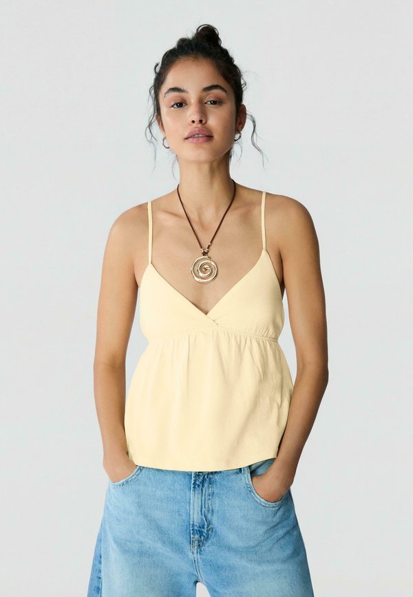 Bershka STRAPPY RUFFLED - TOP 01228134 - Top - yellow