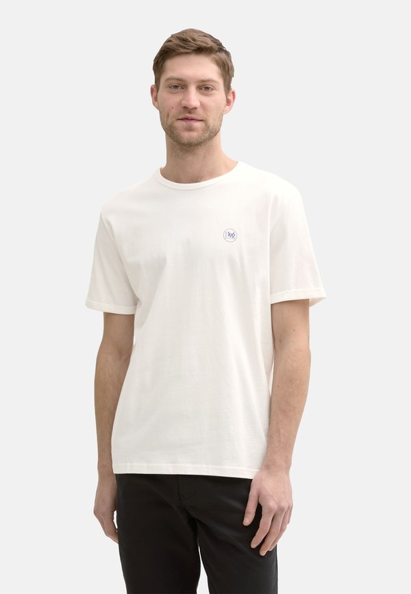 TOM TAILOR KURZARM - Print T-shirt - weiß