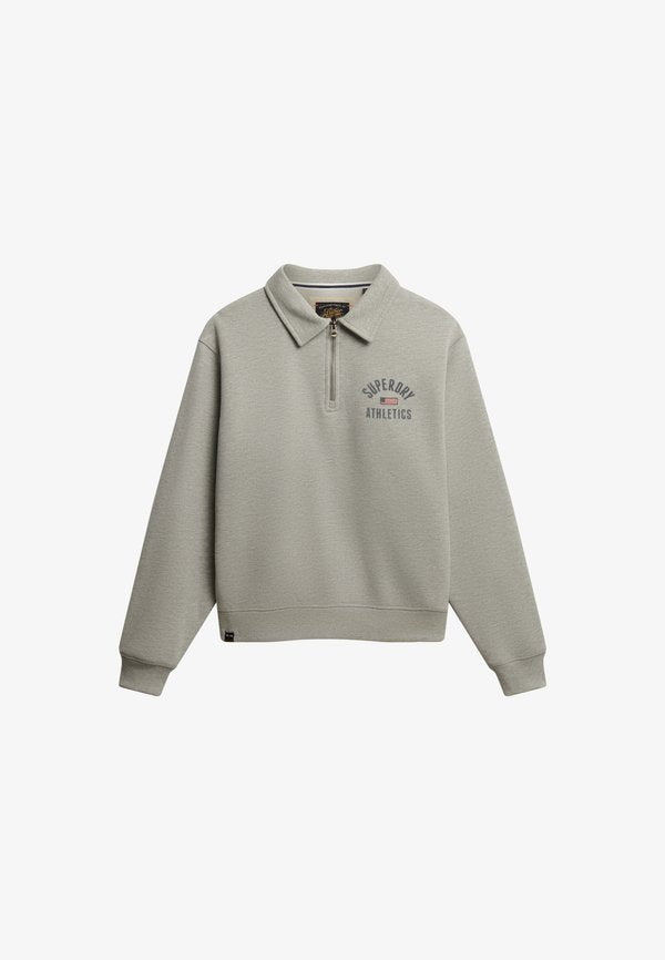 Superdry & Co ATHLETIC COLLARED - Sweatshirt - grey marl