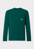 Calvin Klein Underwear CREW NECK GRAPHIC MONOGRAM STRETCH - Pyjama top - kings emerald green