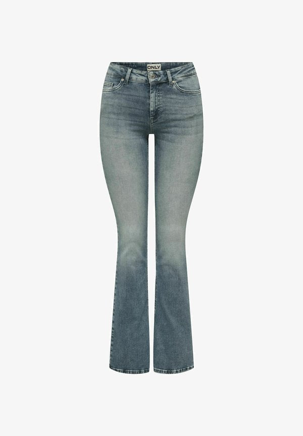 ONLY Flared fit ONLBLUSH Mid waist - Flared Jeans - special blue grey denim