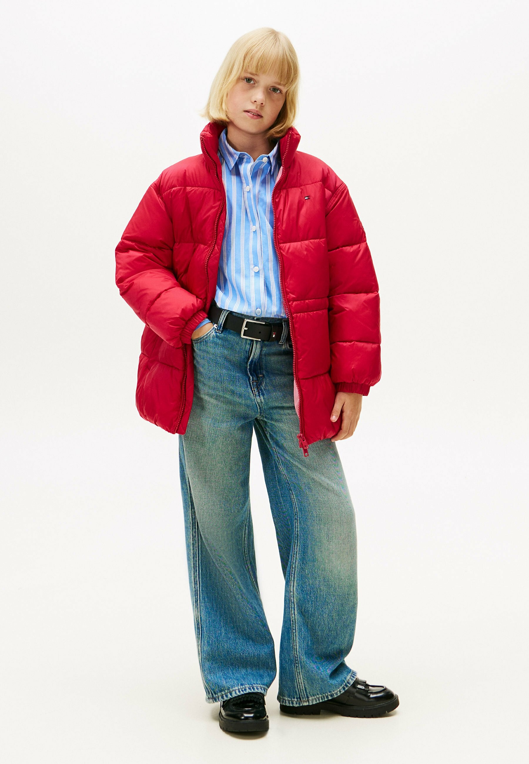 WAISTED SHINY MID PUFFER JACKET Media 2