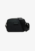 Bershka MONOGRAM EMBOSSED  - Cross body bag - black