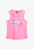 Superdry & Co STRIPE SCOOP NECK TANK  - Top - dry fluro pink