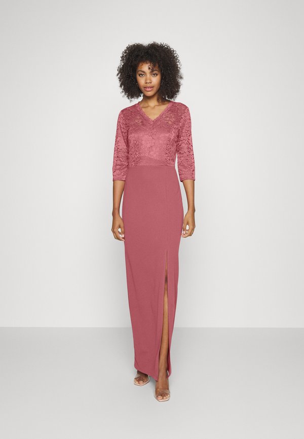 WAL G. WGXZL WEDDING - ROSE LACE TOP MAXI DRESS