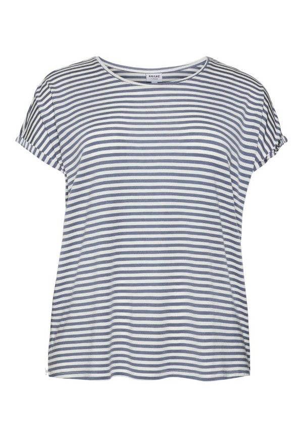 Vero Moda Curve VMAYA  - Print T-shirt - china blue/pristine